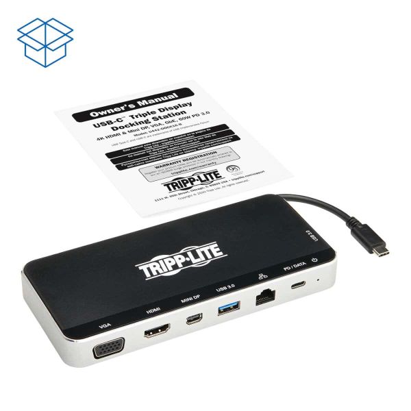 Tripp Lite U442-DOCK16-B laptop dock & poortreplicator Bedraad USB 3.2 Gen 1 (3.1 Gen 1) Type-C Grijs (U442-DOCK16-B)