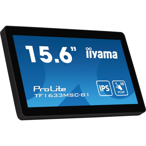 iiyama ProLite TF1633MSC-B1 computer monitor 39,6 cm (15.6") 1920 x 1080 Pixels Full HD Touchscreen Zwart (TF1633MSC-B1) iiyama ProLite TF1633MSC-B1 computer monitor 39,6 cm (15.6") 1920 x 1080 Pixels Full HD Touchscreen Zwart (TF1633MSC-B1)