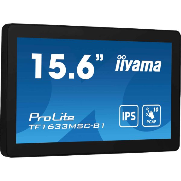 iiyama ProLite TF1633MSC-B1 computer monitor 39,6 cm (15.6") 1920 x 1080 Pixels Full HD Touchscreen Zwart (TF1633MSC-B1)