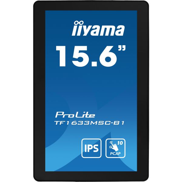iiyama ProLite TF1633MSC-B1 computer monitor 39,6 cm (15.6") 1920 x 1080 Pixels Full HD Touchscreen Zwart (TF1633MSC-B1) iiyama ProLite TF1633MSC-B1 computer monitor 39,6 cm (15.6") 1920 x 1080 Pixels Full HD Touchscreen Zwart (TF1633MSC-B1)