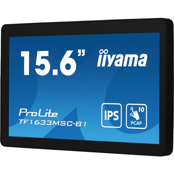 iiyama ProLite TF1633MSC-B1 computer monitor 39,6 cm (15.6") 1920 x 1080 Pixels Full HD Touchscreen Zwart (TF1633MSC-B1) iiyama ProLite TF1633MSC-B1 computer monitor 39,6 cm (15.6") 1920 x 1080 Pixels Full HD Touchscreen Zwart (TF1633MSC-B1)