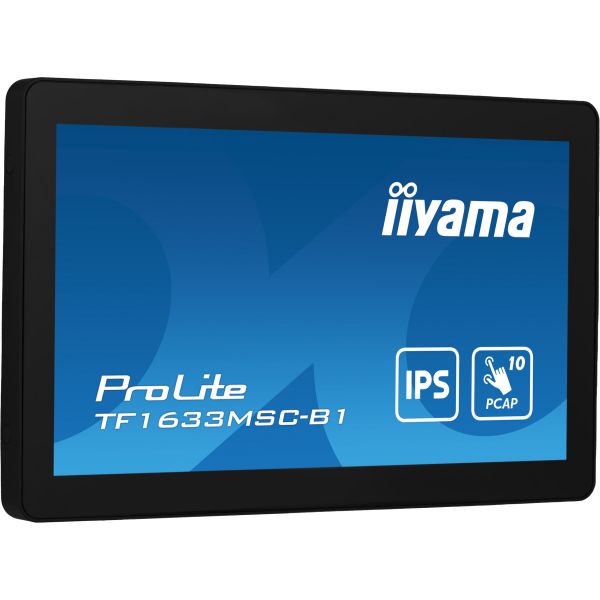 iiyama ProLite TF1633MSC-B1 computer monitor 39,6 cm (15.6") 1920 x 1080 Pixels Full HD Touchscreen Zwart (TF1633MSC-B1) iiyama ProLite TF1633MSC-B1 computer monitor 39,6 cm (15.6") 1920 x 1080 Pixels Full HD Touchscreen Zwart (TF1633MSC-B1)
