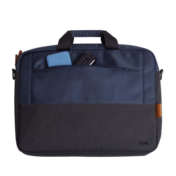 Trust Lisboa Laptop schoudertas 16 inch - Laptop schoudertas – Voor laptops tot 16 inch – Gerecycled polyester – Blauw (24980)