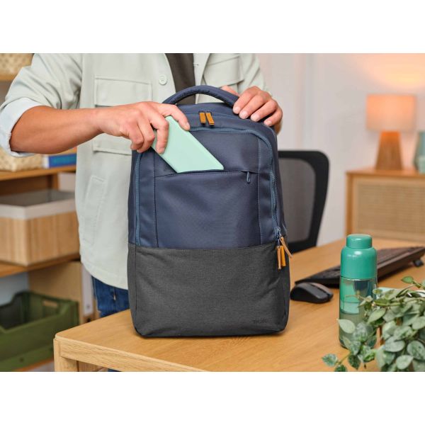 Trust Lisboa Rugzak 16 inch - Laptoprugzak – Voor laptops tot 16 inch – Gerecycled polyester – Blauw (25124)