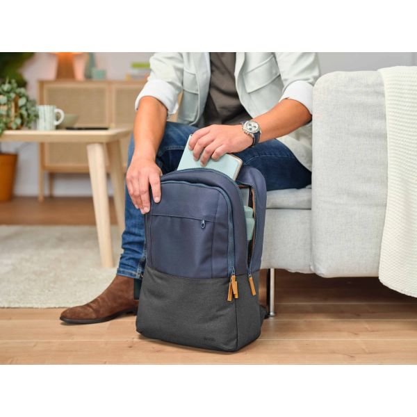 Trust Lisboa Rugzak 16 inch - Laptoprugzak – Voor laptops tot 16 inch – Gerecycled polyester – Blauw (25124)