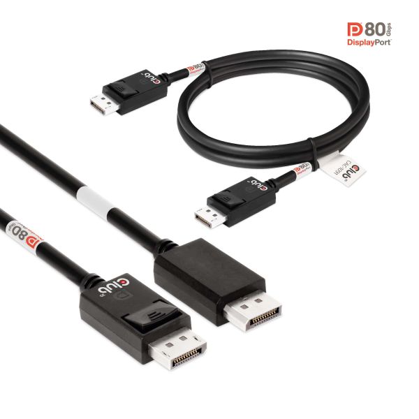 CLUB3D DisplayPort 2.1 Bi-Directional VESA DP80 Gecertificeerde kabel 4K240Hz, 8K60Hz or 10K30Hz M/M 1.2m/3.94ft (CAC-1091)