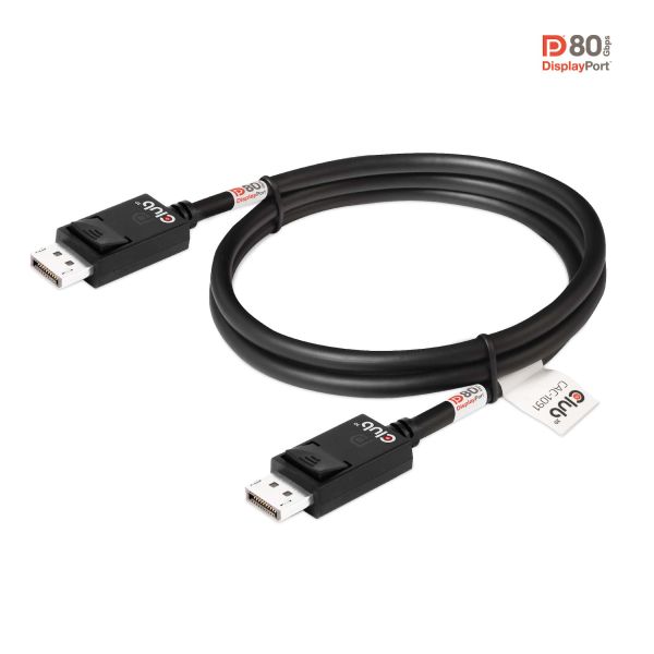 CLUB3D DisplayPort 2.1 Bi-Directional VESA DP80 Gecertificeerde kabel 4K240Hz, 8K60Hz or 10K30Hz M/M 1.2m/3.94ft (CAC-1091)