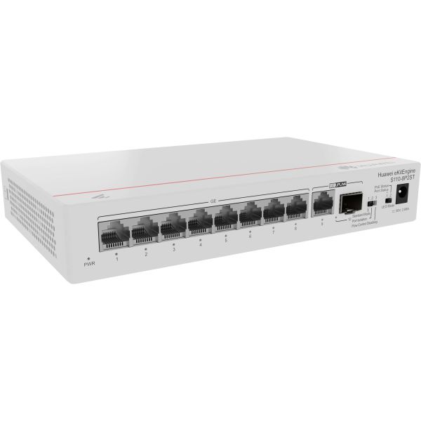 HUAWEI eKit S110 Series S110-8P2ST Unmanaged L2 Gigabit Ethernet (10/100/1000) Power over Ethernet (PoE) Grijs (98012269)