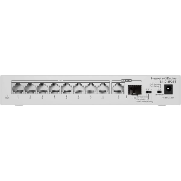 HUAWEI eKit S110 Series S110-8P2ST Unmanaged L2 Gigabit Ethernet (10/100/1000) Power over Ethernet (PoE) Grijs (98012269) HUAWEI eKit S110 Series S110-8P2ST Unmanaged L2 Gigabit Ethernet (10/100/1000) Power over Ethernet (PoE) Grijs (98012269)