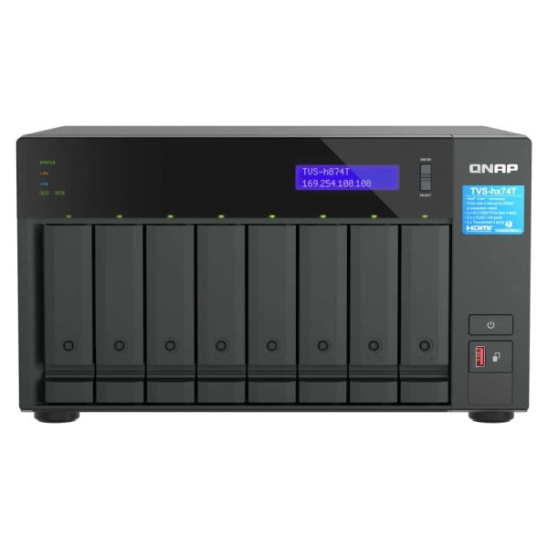 QNAP TVS-H874T-I9-64G data-opslag-server NAS Tower Ethernet LAN Zwart (TVS-H874T-I9-64G)