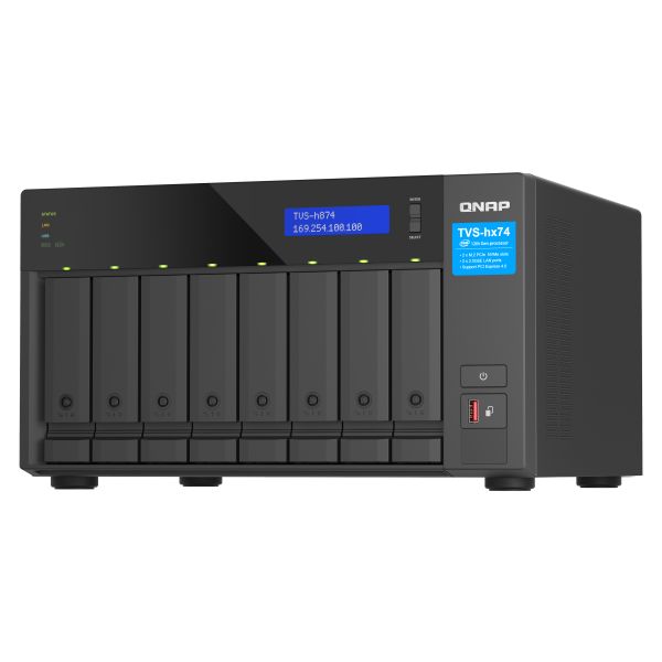 QNAP TVS-H874T-I9-64G data-opslag-server NAS Tower Intel® Core™ i9 64 GB DDR4 0 TB QNAP QTS Zwart (TVS-H874T-I9-64G)