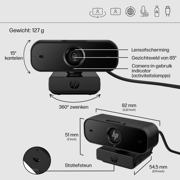 HP 435 FHD-webcam (77B10AA#ABB)