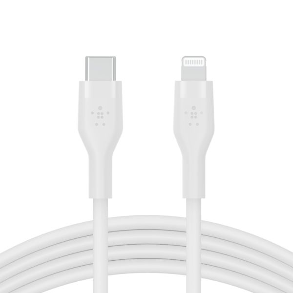 Belkin Cbl Silicone USB-C LTG 3M blc Wit (CAA009BT3MWH)