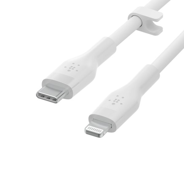 Belkin Cbl Silicone USB-C LTG 3M blc Wit (CAA009BT3MWH)