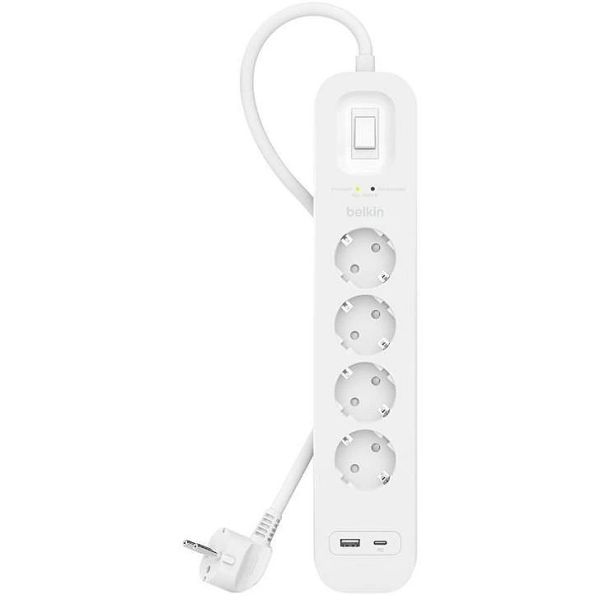 Belkin SRB001VF2M Overspanningsbeveiliging Wit 4 AC-uitgang(en) 2 m (SRB001VF2M)