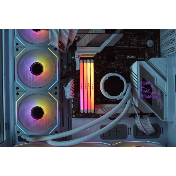 Kingston Technology FURY 32GB 6400MT/s DDR5 CL32 DIMM Renegade RGB White XMP (KF564C32RWA-32)