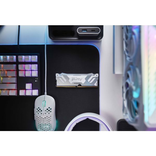 Kingston Technology FURY 16GB 8000MT/s DDR5 CL38 DIMM Renegade RGB White XMP (KF580C38RWA-16)