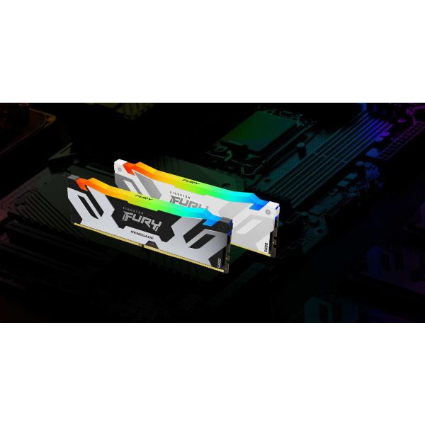Kingston Technology FURY 32GB 8000MT/s DDR5 CL38 DIMM (set van 2) Renegade RGB White XMP (KF580C38RWAK2-32) Kingston Technology FURY 32GB 8000MT/s DDR5 CL38 DIMM (set van 2) Renegade RGB White XMP (KF580C38RWAK2-32)