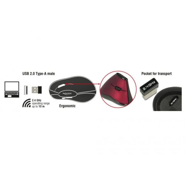 DeLOCK 12528 muis Rechtshandig RF Draadloos Optisch 1000 DPI (12528)