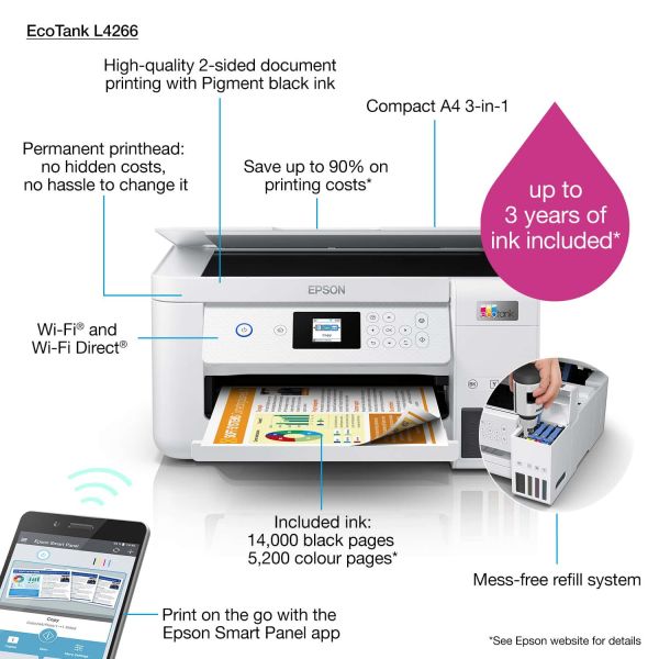 Epson L4266 Inkjet A4 5760 x 1440 DPI 33 ppm Wifi (C11CJ63414)