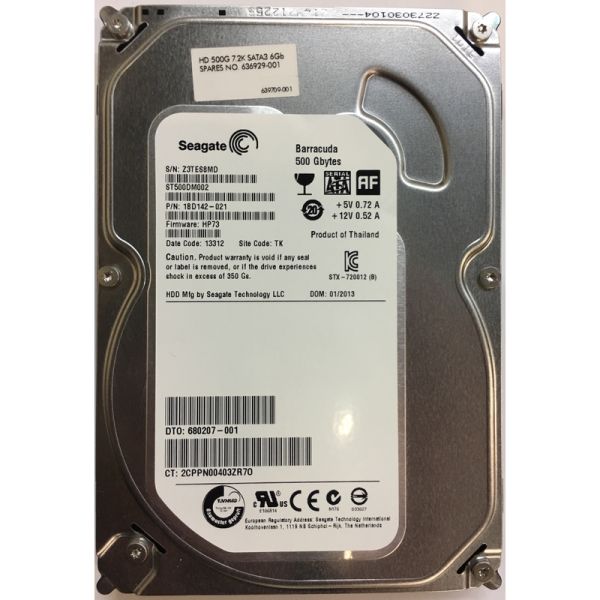 HP GNRC-HDD SATA 500GB 7200RPM 3.5in RAW (636928-001.636929-001.667720-001)