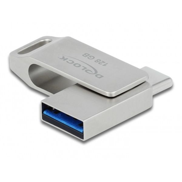 DeLOCK 54076 USB flash drive 128 GB USB Type-A / USB Type-C 3.2 Gen 1 (3.1 Gen 1) Zilver (54076)