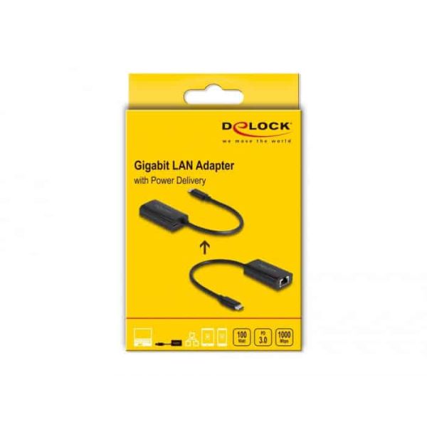 DeLOCK 61026 tussenstuk voor kabels USB C RJ45 Zwart (61026)