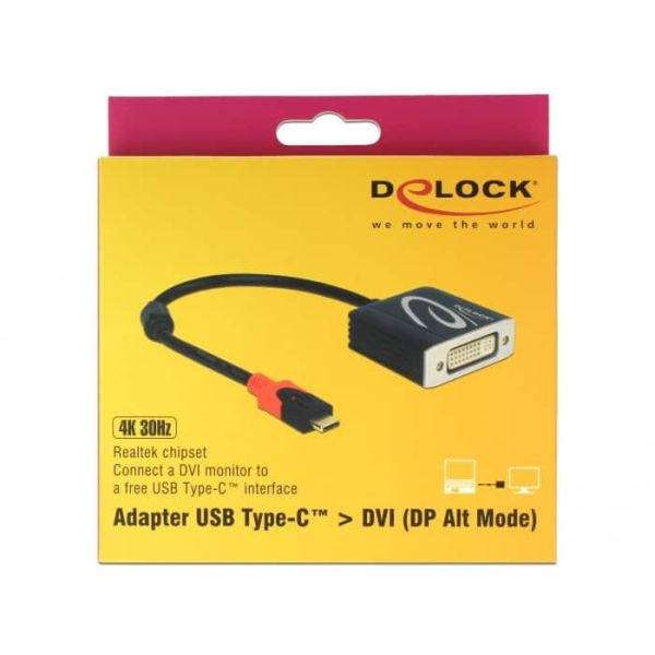 DeLOCK 61213 video kabel adapter 0,2 m USB Type-C DVI Zwart (61213) DeLOCK 61213 video kabel adapter 0,2 m USB Type-C DVI Zwart (61213)