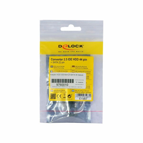 Delock Konverter 2.5 IDE HDD 44 Pin naar SATA 22 (61987)