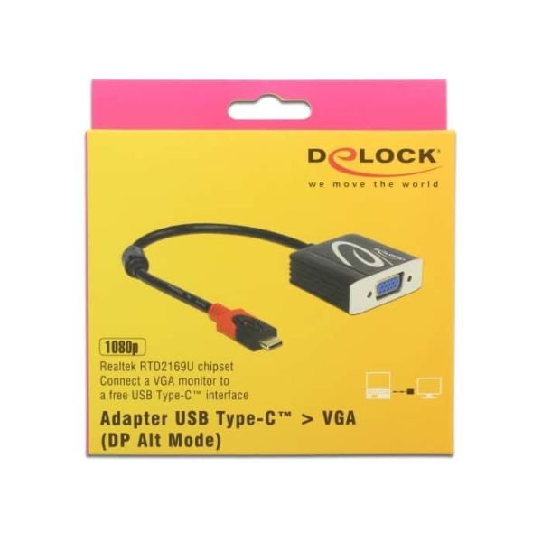 DeLOCK 62994 video kabel adapter 0,2 m USB Type-C VGA (D-Sub) Zwart (62994)