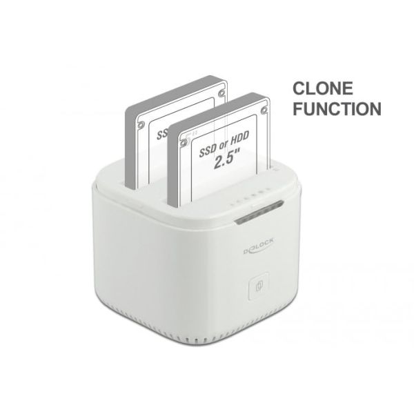 DeLOCK 63084 basisstation voor opslagstations USB 3.2 Gen 2 (3.1 Gen 2) Type-C Wit (63084)