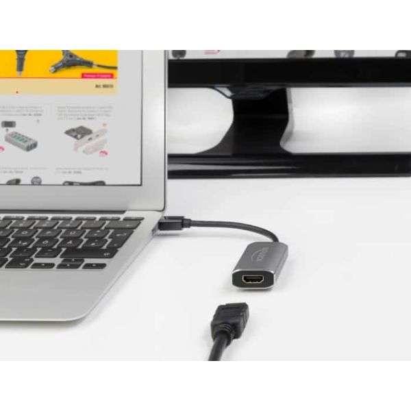 DeLOCK 63200 video kabel adapter 0,2 m Mini DisplayPort HDMI Type A (Standaard) Grijs (63200)