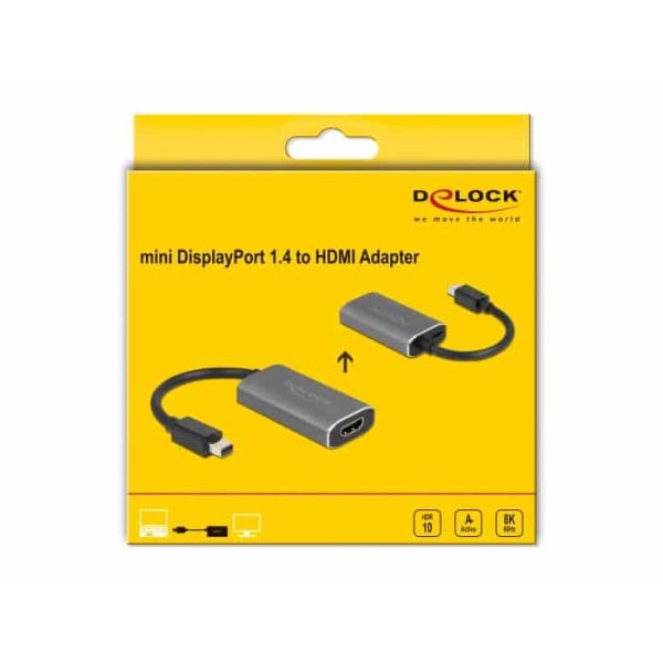 DeLOCK 63200 video kabel adapter 0,2 m Mini DisplayPort HDMI Type A (Standaard) Grijs (63200)