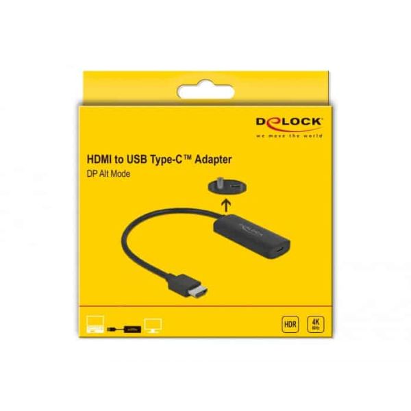DeLOCK 63251 video kabel adapter HDMI Type A (Standaard) USB Type-C Zwart (63251)