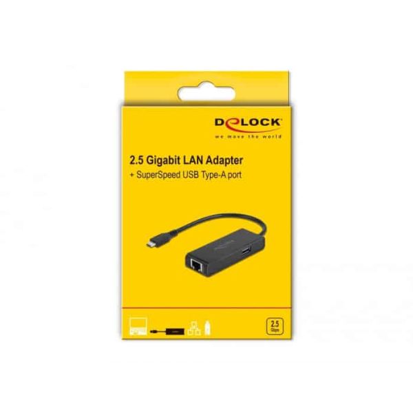 DeLOCK 63826 interface hub USB 3.2 Gen 1 (3.1 Gen 1) Type-C 1000 Mbit/s Zwart (63826)