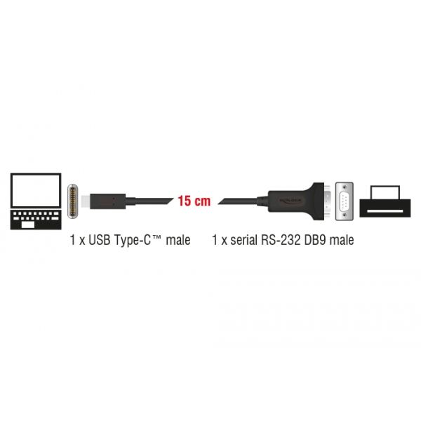 DeLOCK 63908 seriële kabel Zwart 0,15 m DB-9 (63908)