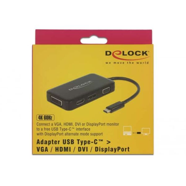 DeLOCK 63929 interface hub USB 2.0 Type-C Zwart (63929)