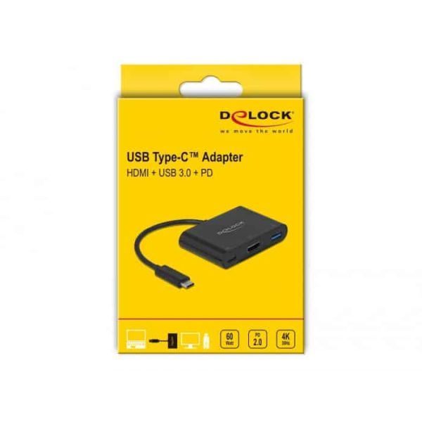 DeLOCK 64091 interface hub USB 3.2 Gen 1 (3.1 Gen 1) Type-C Zwart (64091)