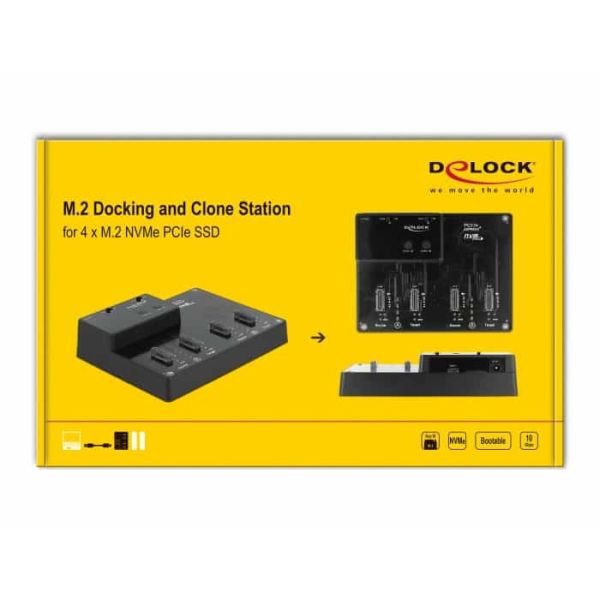 DeLOCK 64124 basisstation voor opslagstations USB 3.2 Gen 2 (3.1 Gen 2) Type-C Zwart (64124)