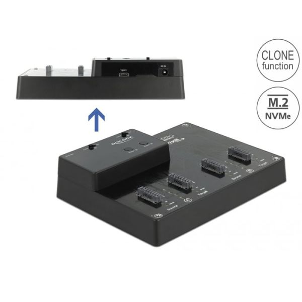 DeLOCK 64124 basisstation voor opslagstations USB 3.2 Gen 2 (3.1 Gen 2) Type-C Zwart (64124)