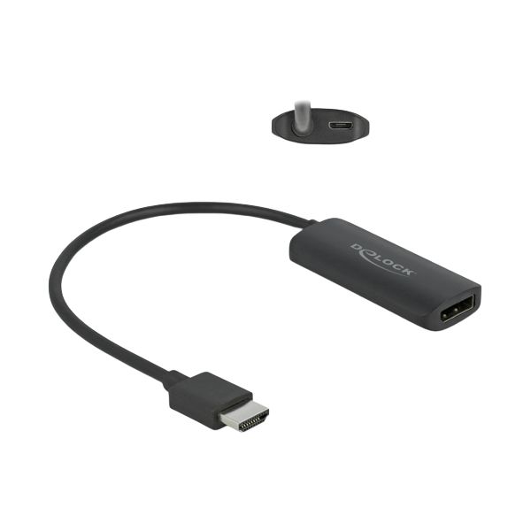 DeLOCK 64213 video kabel adapter 0,18 m HDMI Type A (Standaard) DisplayPort + Micro-USB Zwart (64213)