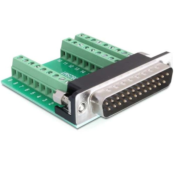 DeLOCK 65318 kabel-connector Sub-D 25 Zwart, Groen, Zilver (65318)