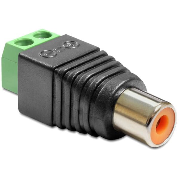 DeLOCK 65418 tussenstuk voor kabels RCA 2p Zwart, Groen, Zilver (65418)