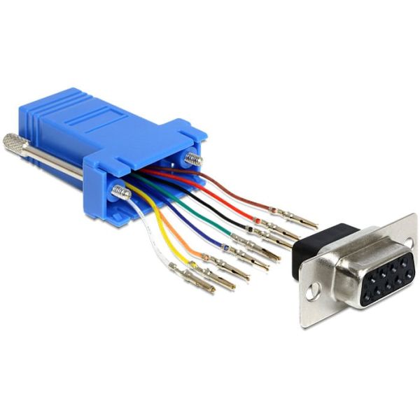DeLOCK 65430 tussenstuk voor kabels Sub-D 9p RJ45 Zwart, Blauw, Zilver (65430)