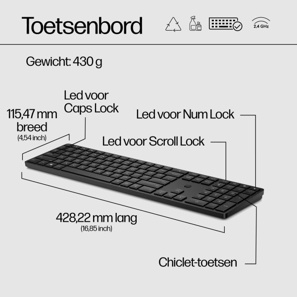 HP 450 programmeerbaar draadloos toetsenbord (4R184AA)
