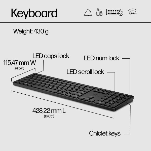 HP 450 programmeerbaar draadloos toetsenbord (4R184AA)
