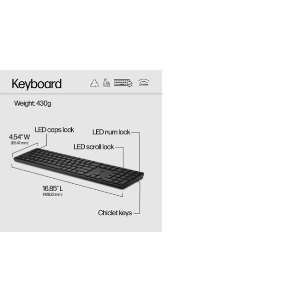 HP 450 programmeerbaar draadloos toetsenbord (4R184AA)