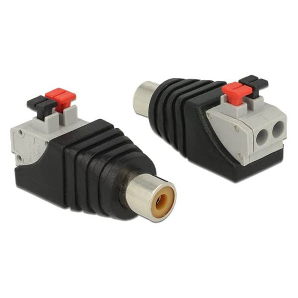 DeLOCK 65565 tussenstuk voor kabels RCA Zwart, Grijs, Rood (65565)