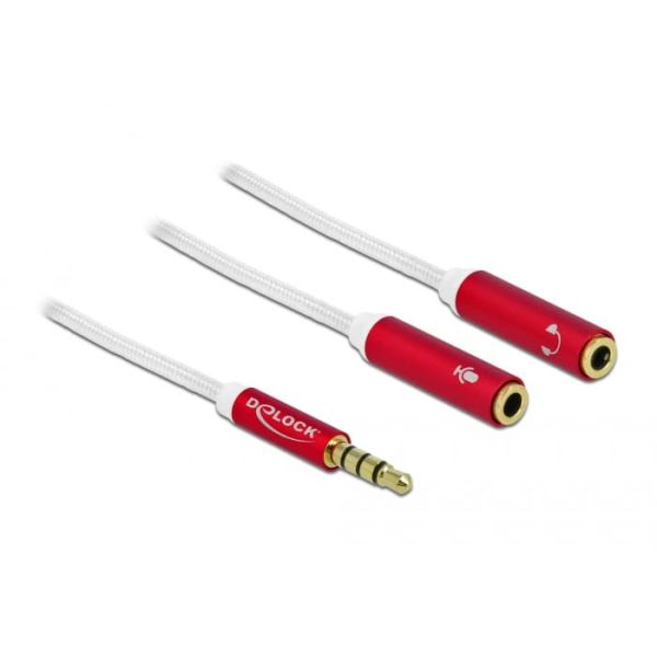 DeLOCK 66519 audio kabel 0,2 m 3.5mm 2 x 3.5mm Rood, Wit (66519)