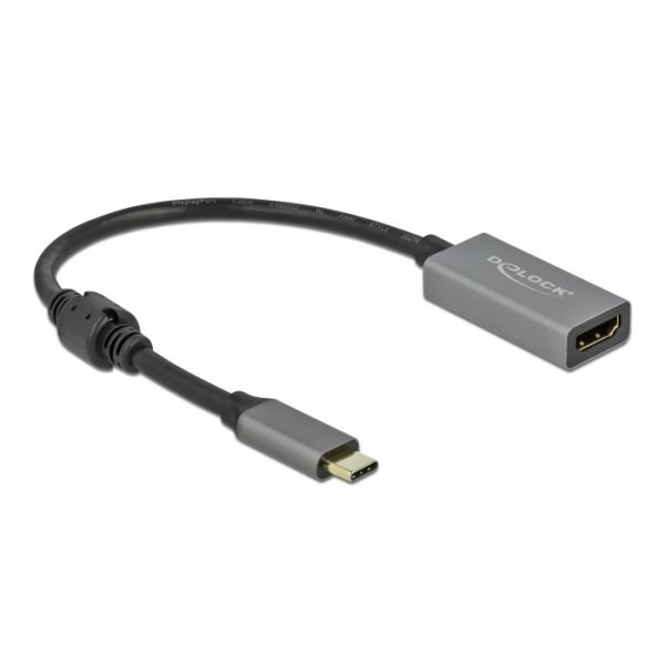 DeLOCK 66571 video kabel adapter 0,2 m USB Type-C HDMI Type A (Standaard) Zwart, Grijs (66571)